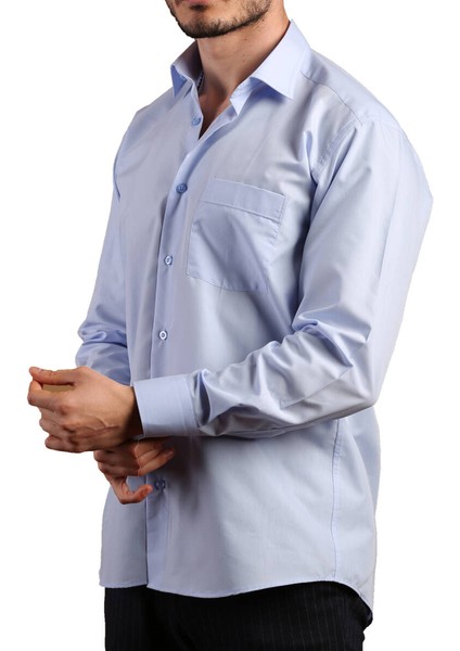 Mavi Rahat Kesim Cepli Uzun Kol Regular Fit Erkek Gömlek - 150-5 fiyatları