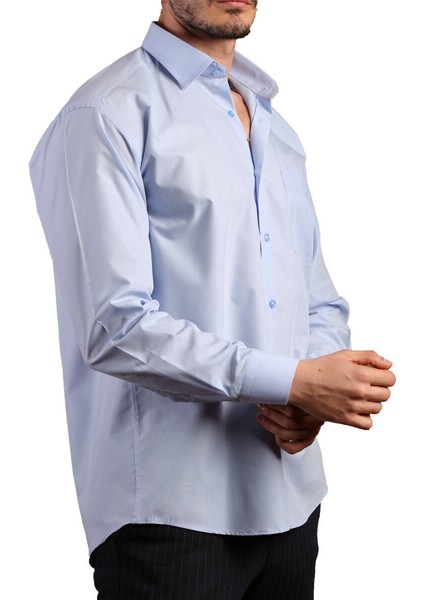 Mavi Rahat Kesim Cepli Uzun Kol Regular Fit Erkek Gömlek - 150-5 modelleri