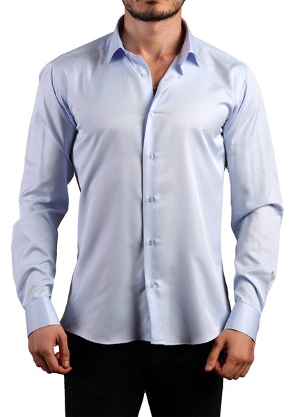 Mavi 8 Drop Ekstra Uzun Kol Dar Kesim Micro Kumaş Kol Düğmeli Slim Fit Erkek Gömlek - 197-4
