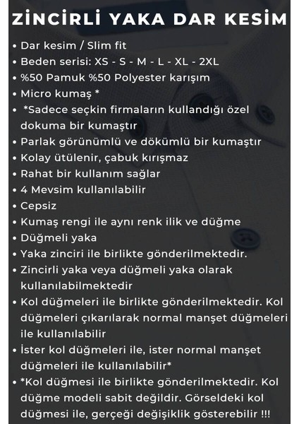 Beyaz Düğmeli Yaka ve Zincirli Uzun Kol Dar Kesim Micro Kumaş Kol Düğmeli Slim Fit Erkek Gömlek - 198-1 indirimleri