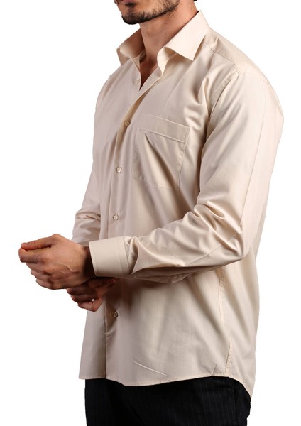 Bej Rahat Kesim Cepli Uzun Kol Regular Fit Erkek Gömlek - 150-11 fiyatları