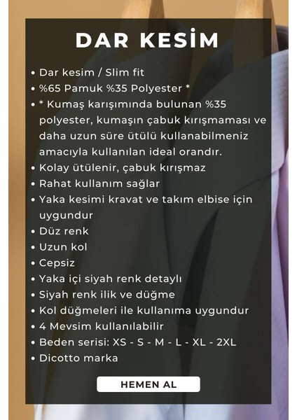 Beyaz Yaka Içi Siyah Dar Kesim Slim Fit Uzun Kol Düz Renk Erkek Gömlek - 152-1 /151 indirimleri