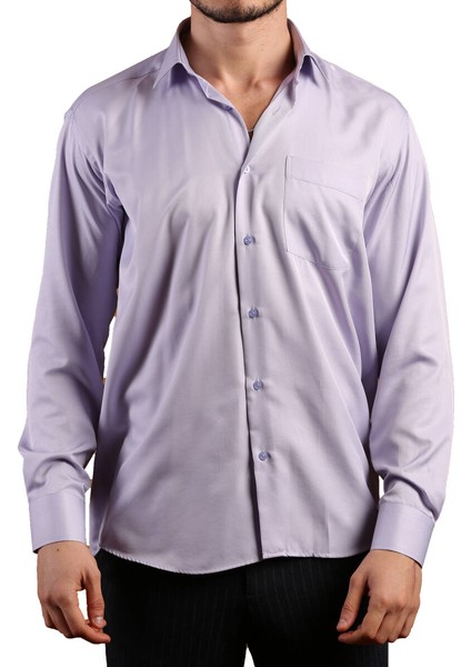 Lila Rahat Kesim Micro Kumaş Kol Düğmeli Regular Fit Erkek Gömlek - 190-3 fiyatları