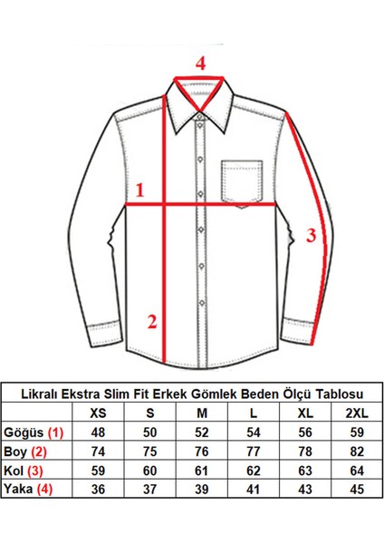 Indigo Ekstra Dar Kesim Likralı Esnek Micro Kumaş Kol Düğmeli Slim Fit Erkek Gömlek - 195-5