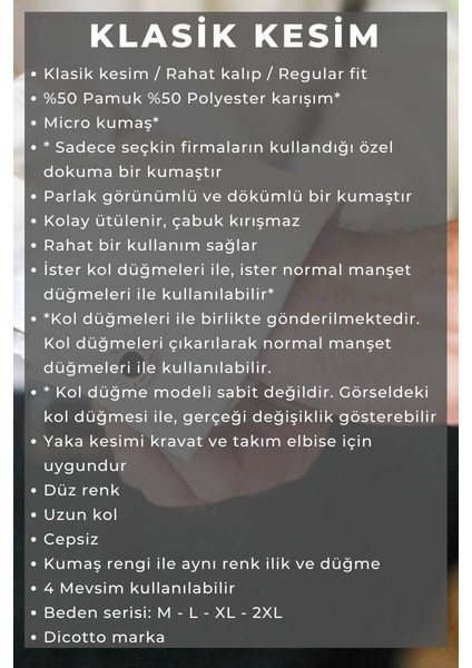 Siyah Rahat Kesim Micro Kumaş Kol Düğmeli Regular Fit Erkek Gömlek - 190-6
