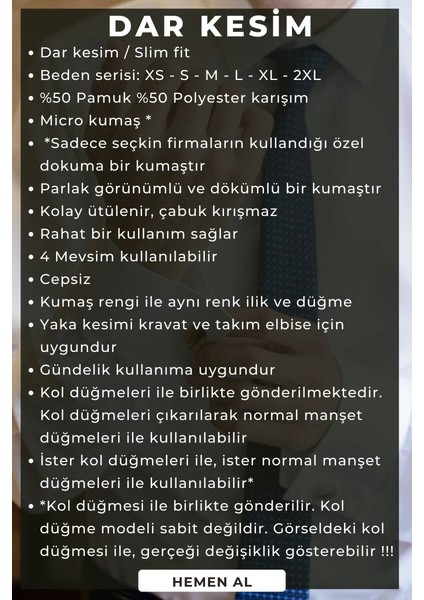 Saks Mavi Dar Kesim Micro Kumaş Kol Düğmeli Slim Fit Erkek Gömlek - 201-14 indirimleri