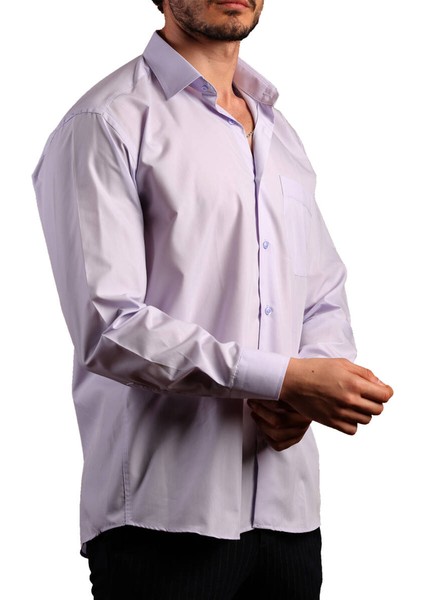Lila Rahat Kesim Cepli Uzun Kol Regular Fit Erkek Gömlek - 150-6 modelleri