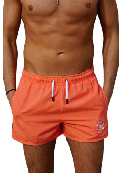 Somon Kısa Model Su Itici Özellikli Düz Renk Erkek Mini Plaj Deniz Şort Mayo - 2202-SOMON fiyatları