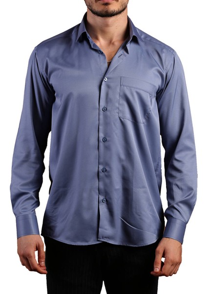 Indigo Rahat Kesim Micro Kumaş Kol Düğmeli Regular Fit Erkek Gömlek - 190-5 fiyatları