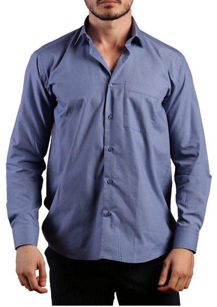 Indigo Rahat Kesim Cepli Uzun Kol Regular Fit Erkek Gömlek - 150-15