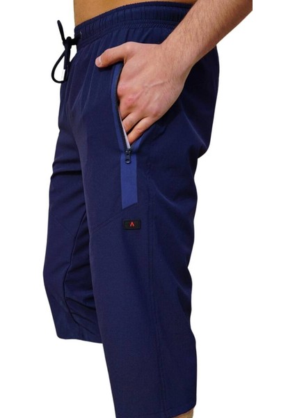 Lacivert Diz Altı Uzun Model Su Itici Özellikli Likralı Esnek Kumaş Erkek Plaj Deniz Kapri Şort - 941-LACIVERT fiyatları