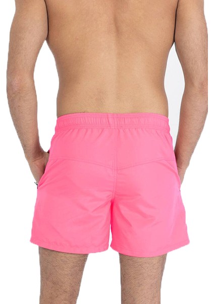 Pembe Su Itici Özellikli Düz Renk Basic Erkek Plaj Deniz Şort Mayo - 301-PEMBE