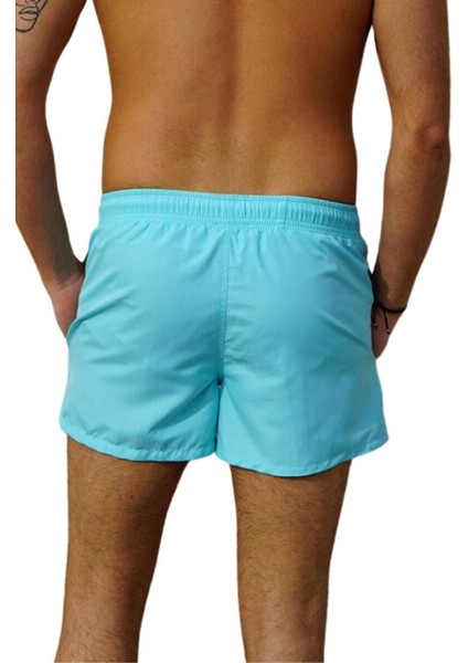 Mint Kısa Model Su Itici Özellikli Düz Renk Erkek Mini Plaj Deniz Şort Mayo - 2202-MINT modelleri