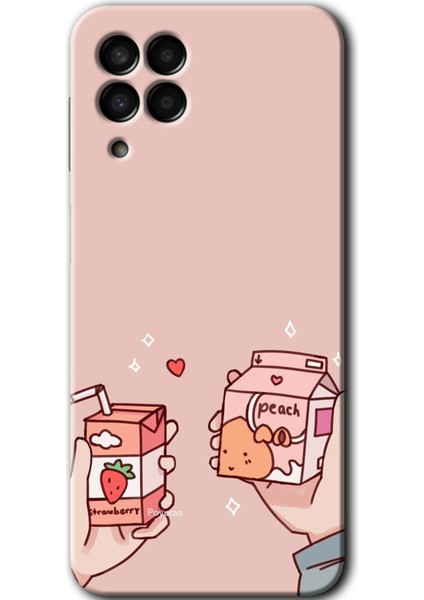 Galaxy M33 Kılıf Hd Desen Baskılı Arka Kapak - Meyveli Süt