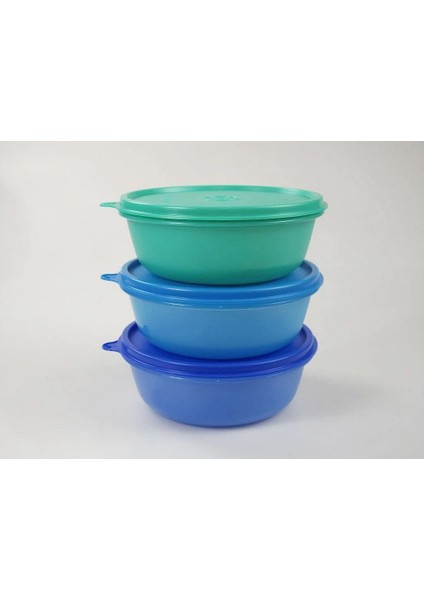 Tupperware Hit-Parade Buzdolabı Saklama Kabı, 600 Ml, Koyu Mavi+Açık Mavi+Yeşil, Panorama