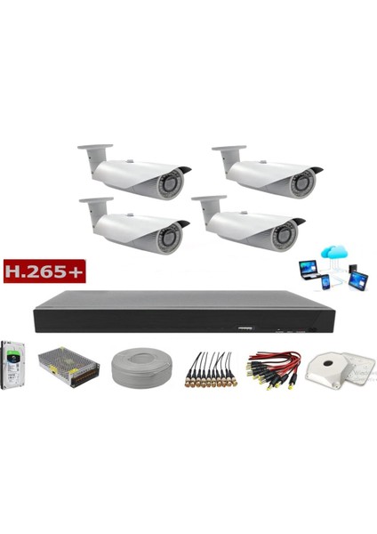 4'lü 5mp Sony Lens Ahd Güvenlik Kamerası