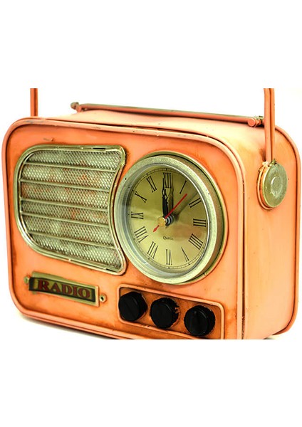 Dekoratif Vintage Metal Radyo Saat