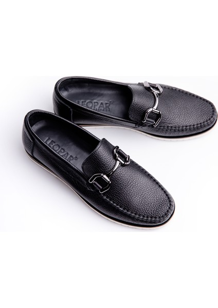 Siyah Deri Loafer Erkek Ayakkabı
