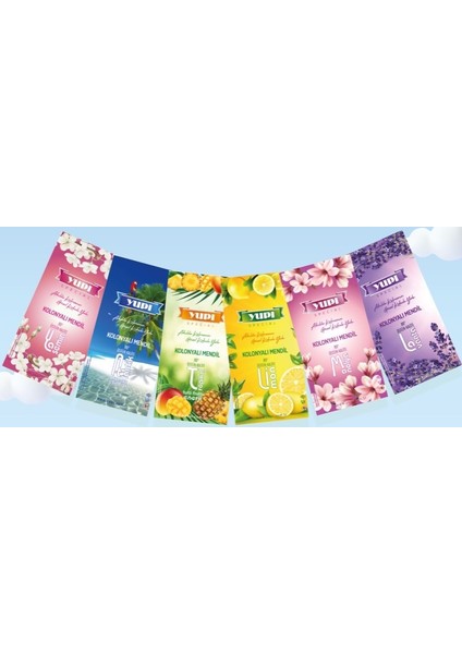 Yupi Tropikal ve Atlantik 80° Kolonyalı Mendil 50 Adet (25'li - 2 Paket)