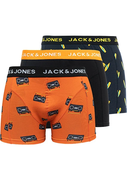 Jack & Jones Erkek 3'lü Karisik Boxer Paketi - Tom