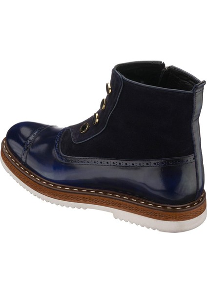 Iriadam NVN490 Lacivert Açma Deri Eva Taban Büyük Numara Bot Rahat Geniş Kalıp fırsatları