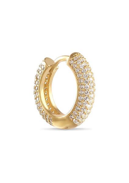 Ronn Large Küpe 1 Mikron 18 Ayar Altın Kaplama (925 Ayar Gümüş Üzerine), Zirkonyum