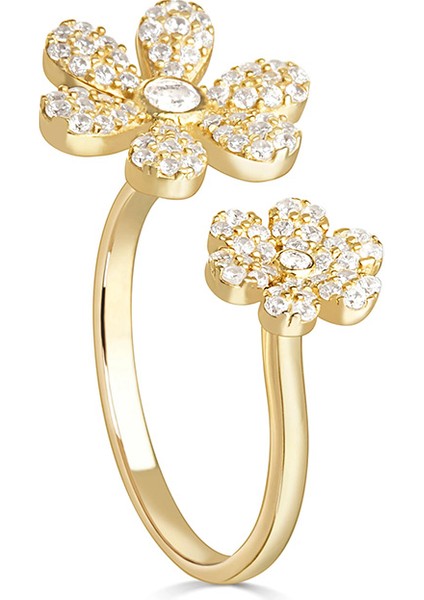 Daisy Yüzük 1 Mikron 18 Ayar Altın Kaplama (925 Ayar Gümüş Üzerine), Zirkonyum fiyatları