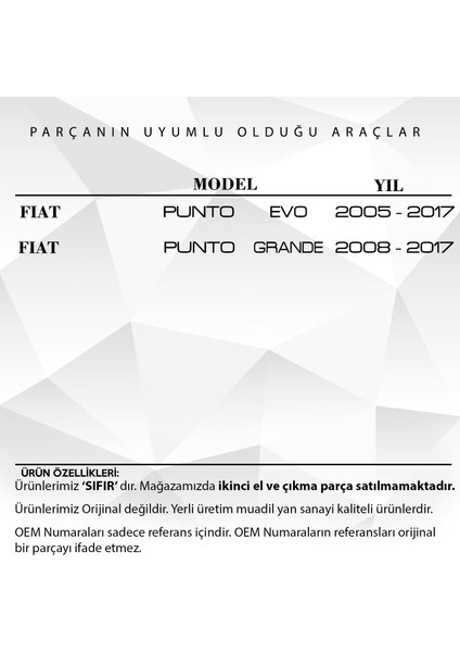 Fiat Punto Grande, Punto, Punto Evo Için Ön Cam Kriko Teli