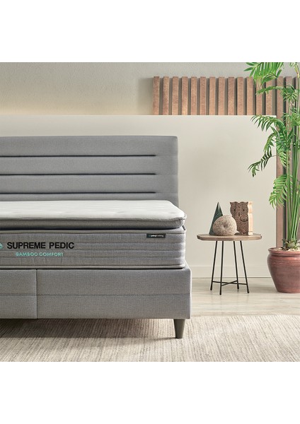 Bedding Supreme Pedic Yatak - Baza - Başlık Set -Mavi 150 x 200 cm