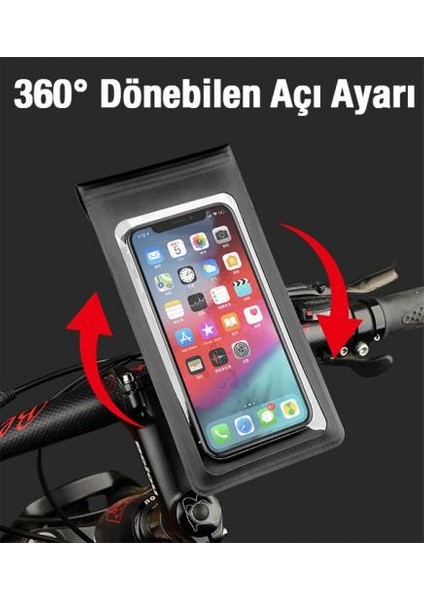 Su Geçirmez Tpu Şeffaf Aynaya Takılan Motosiklet Telefon Tutucu Bisiklet Telefon Tutucu