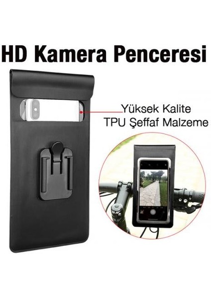 Su Geçirmez Tpu Şeffaf Aynaya Takılan Motosiklet Telefon Tutucu Bisiklet Telefon Tutucu