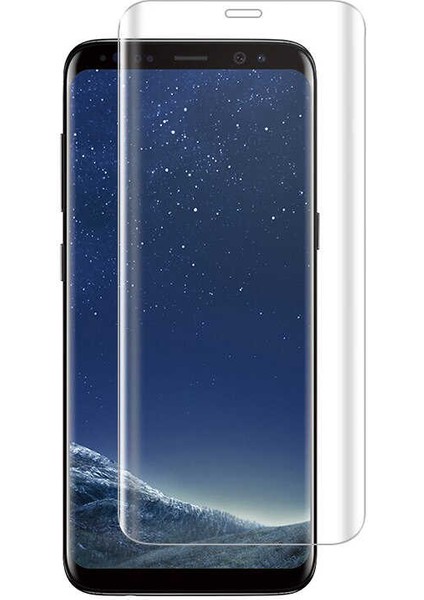 Samsung Galaxy S8 Plus ile Uyumlu Şeffaf Esnek Kavisli Ekranı Tam Kaplayan Pet Ekran Koruyucu