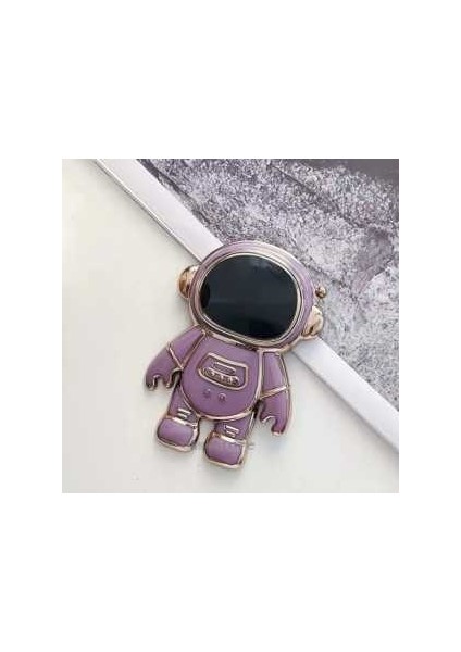 Sevimli Astronot Stand Olma Özellikli Telefon Tutucu Yapışkan Özellikli Telefon Kılıfına Yapışır