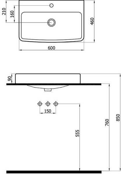 Aqua Etajer Uyumlu Lavabo 50 cm