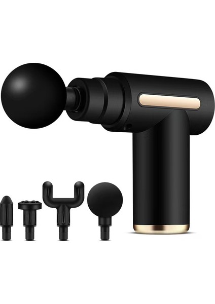 Massage Gun Kablosuz Sporcu Masaj Tabancası 6 Kademeli 4 Başlıklı Profesyonel Masaj Aleti Siyah fiyatları