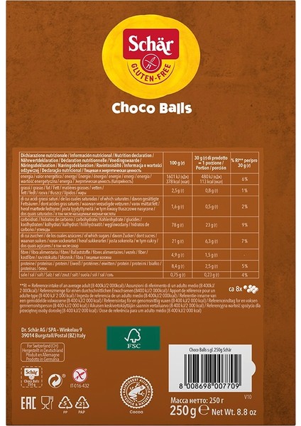 Choco Balls Glutensiz Çikolata Kaplı Mısır Gevreği 250 gr (5 Adet)