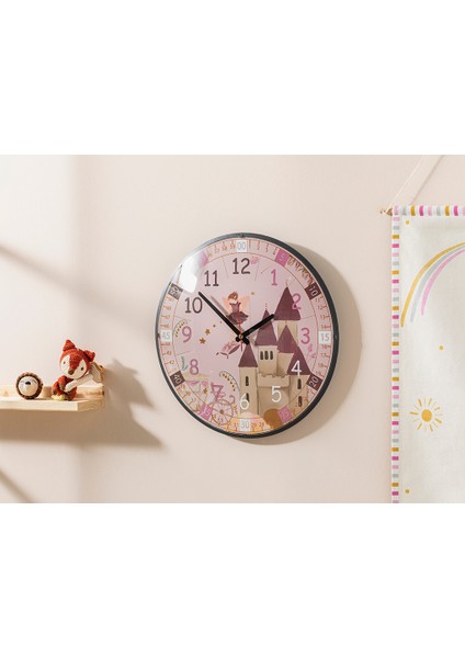 Fairy Çocuk Duvar Saati 35X35 cm Pembe