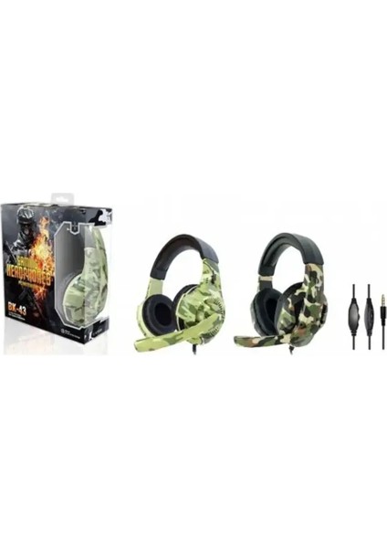 PL-2357 Aux Kamuflaj Oyuncu Pc Kulaklık