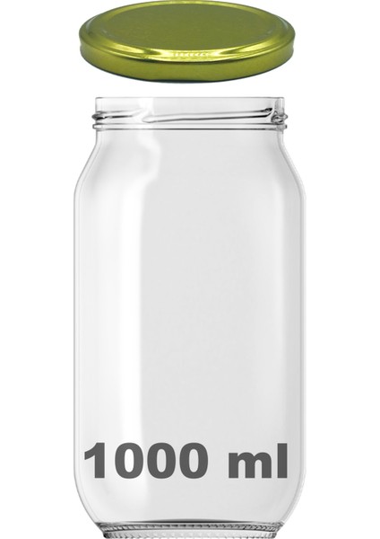 1000 cc Kavanoz Metal Gold Konserve Kapaklı 1000 ml Şeffaf Paşabahçe Kavanoz 1 Adet