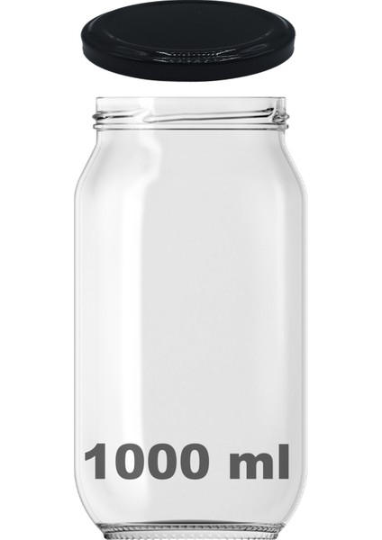 1000 cc Kavanoz Metal Beyaz Konserve Kapaklı 1000 ml Şeffaf Paşabahçe Kavanoz 1 Adet