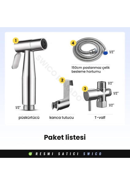 Tuvalet için 304 Paslanmaz Çelik Bide Musluk Püskürtücü (Yurt Dışından) fiyatları