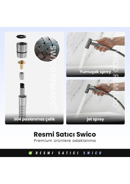 Tuvalet için 304 Paslanmaz Çelik Bide Musluk Püskürtücü (Yurt Dışından) indirimleri