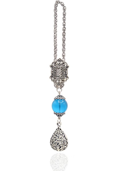 Kehribar Taşlı Gümüş Anahtarlık 201022295