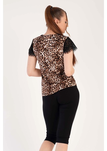 Kadın Vıscon Kısa Kol Dantelli Kaprili Pijama Takım fırsatları