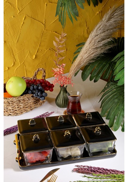 Candy 6'lı Porselen Kapaklı Cam Kahvaltı Seti 3028 modelleri