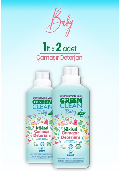 U Green Clean Baby Çamaşır Deterjanı 1 L x 2 Adet