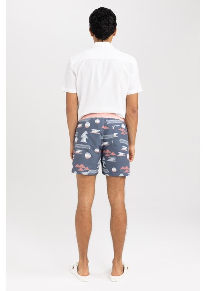 Fit Kısa Boy Desenli Deniz Şortu Z6307AZ23HS