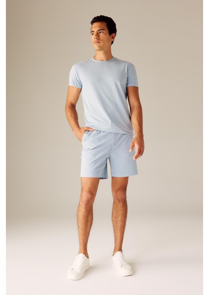 Regular Fit Düz Paça Gabardin Bermuda X3210AZ23HS