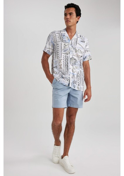 Regular Fit Düz Paça Gabardin Bermuda X3210AZ23HS indirimleri