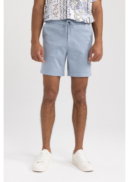 Regular Fit Düz Paça Gabardin Bermuda X3210AZ23HS